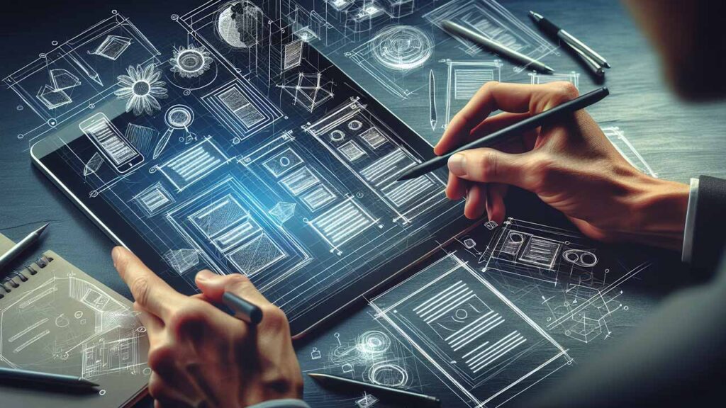 Illustration of wireframing and prototyping process