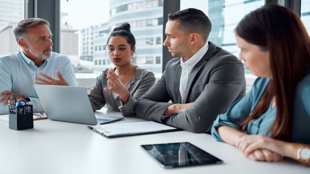 a diverse group of people collaborating on a marketing strategy